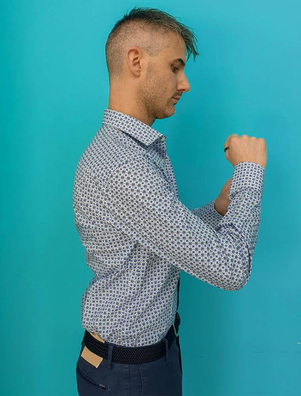 Camicia manica lunga Bottega Artigiana - bianco azzurro