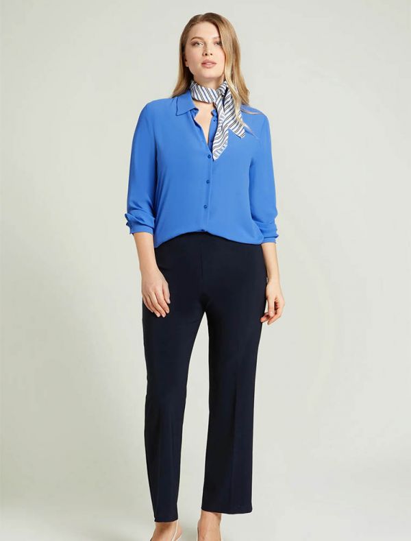 Camicia manica lunga curvy Luisa Viola - azzurro