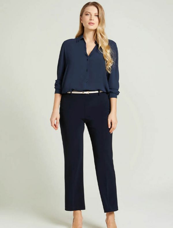 Camicia manica lunga curvy Luisa Viola - blu
