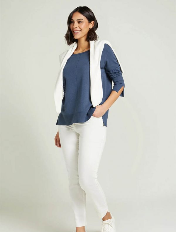 Maglia manica lunga curvy Luisa Viola - avio