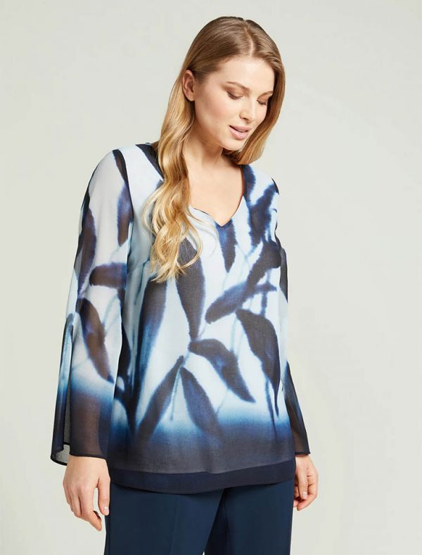 Camicia manica lunga curvy Luisa Viola - azzurro