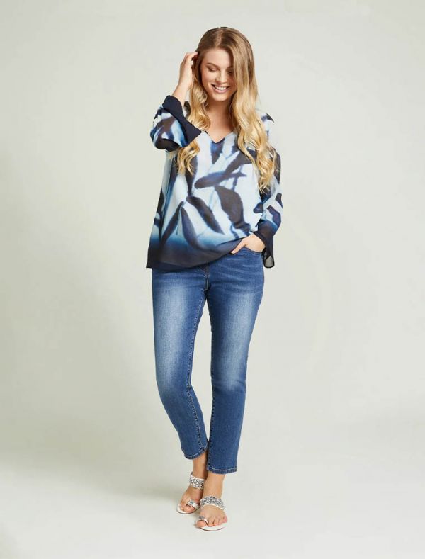 Camicia manica lunga curvy Luisa Viola - azzurro