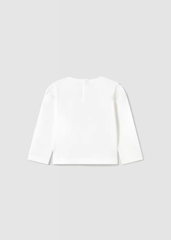 T-shirt manica lunga Mayoral - bianco rosa