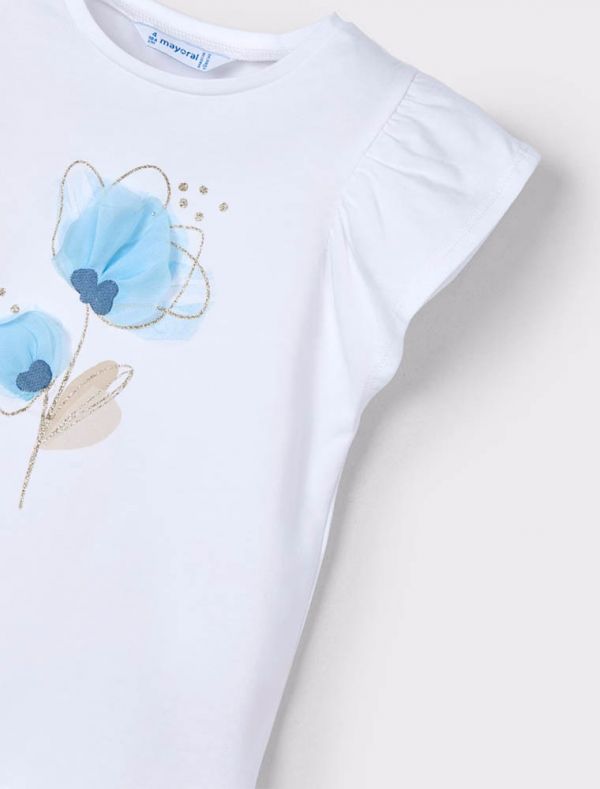 T-shirt manica corta Mayoral - bianco cielo