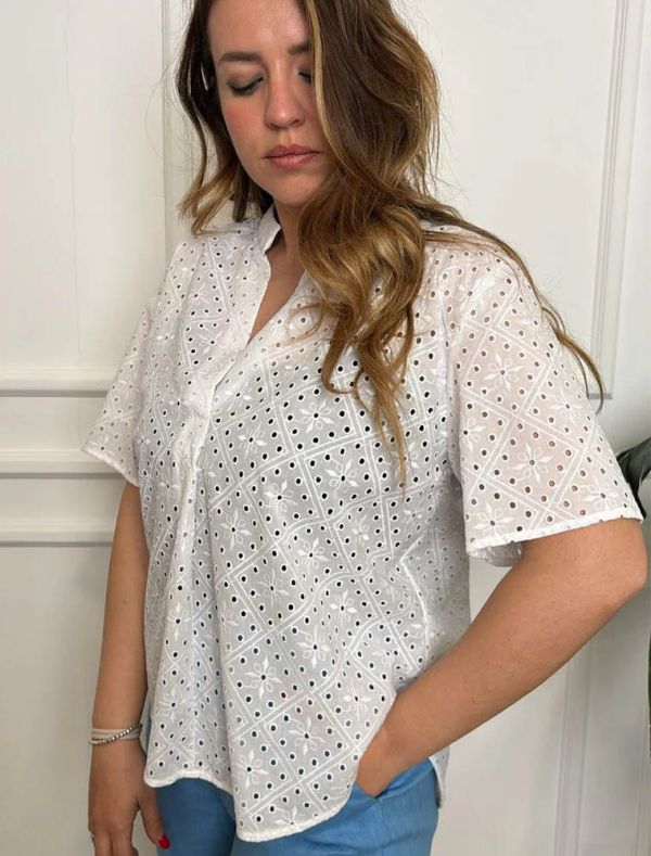 Camicia manica corta Emme - latte