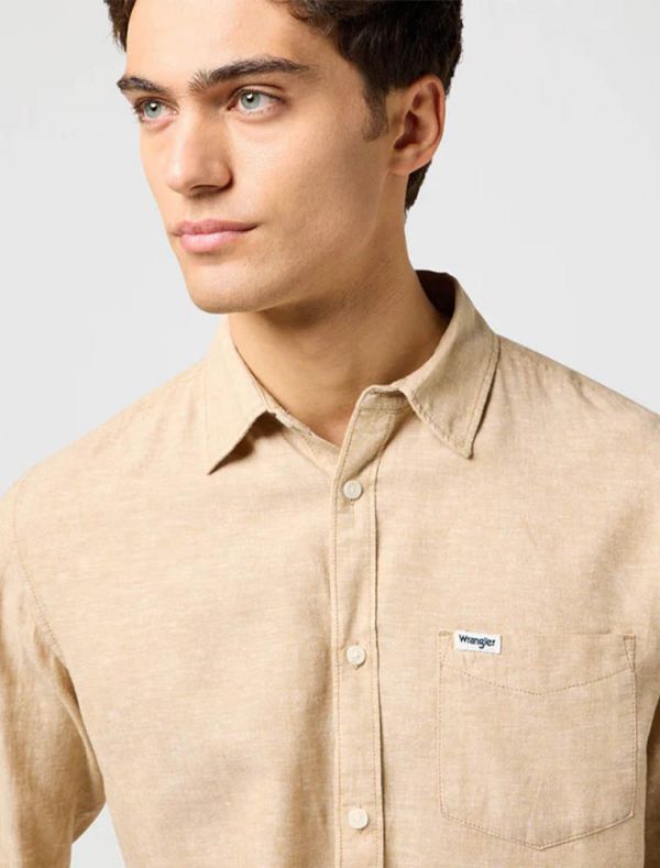 Camicia manica lunga casual Wrangler - beige