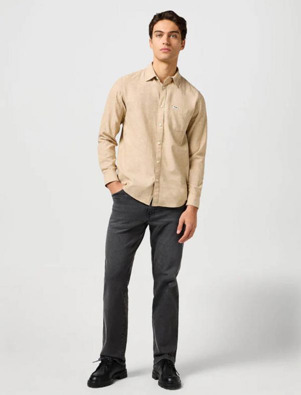Camicia manica lunga casual Wrangler - beige