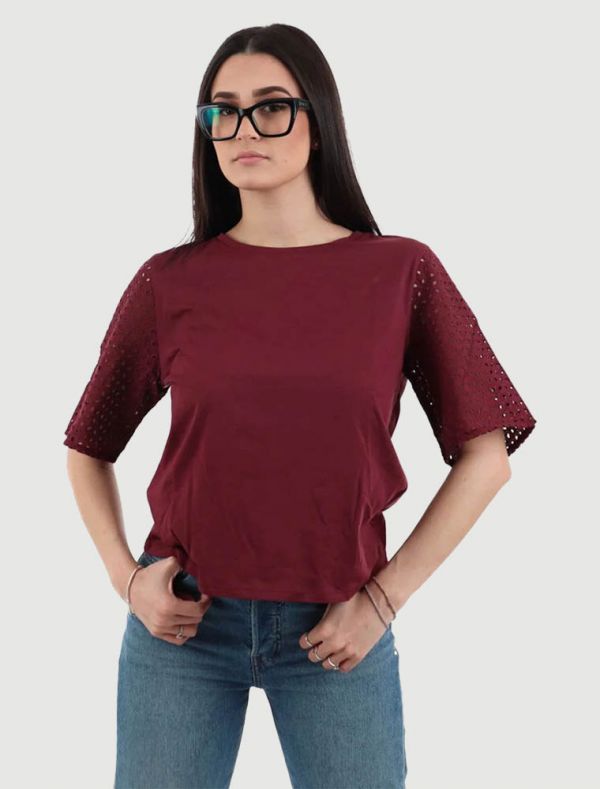 T-shirt manica corta Emme - bordeaux