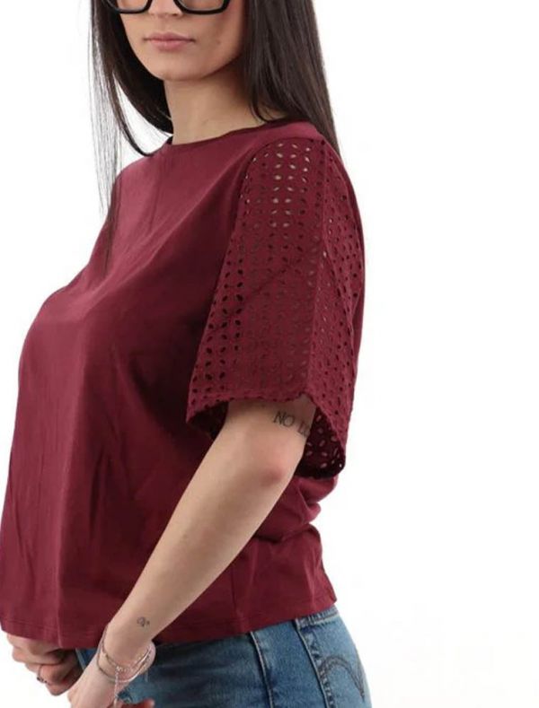 T-shirt manica corta Emme - bordeaux