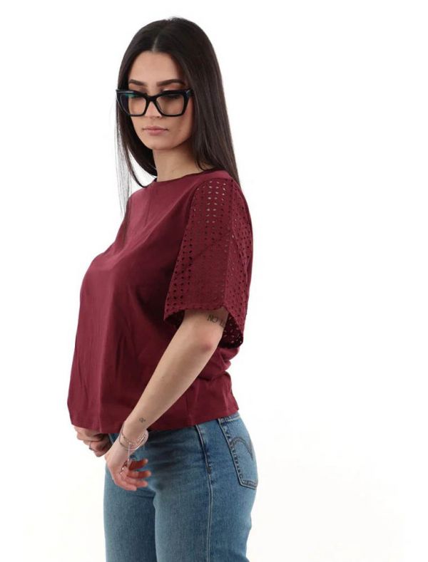 T-shirt manica corta Emme - bordeaux