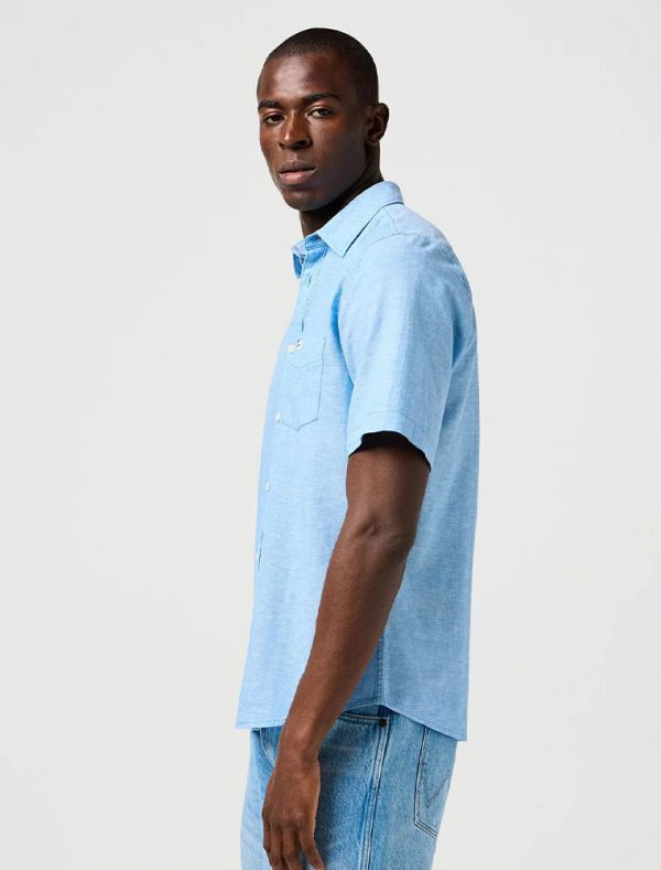 Camicia manica corta casual Wrangler - blue