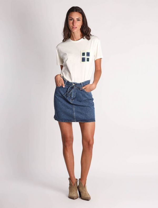 T-shirt manica corta Emme - bianco blu