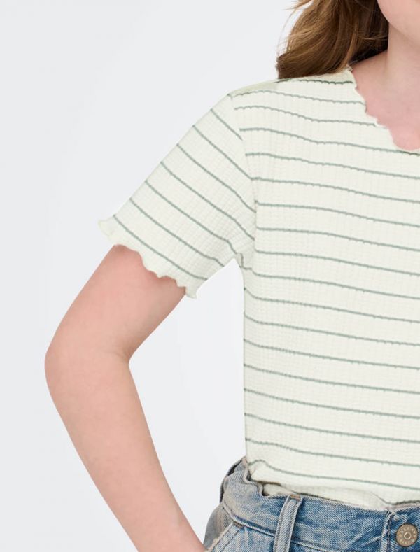 T-shirt manica corta Only - bianco verde