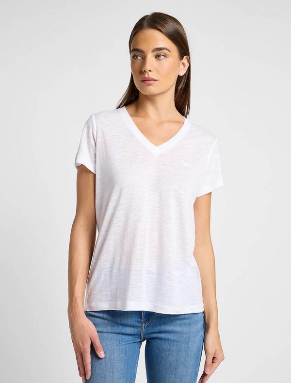 T-shirt manica corta Lee - bright white
