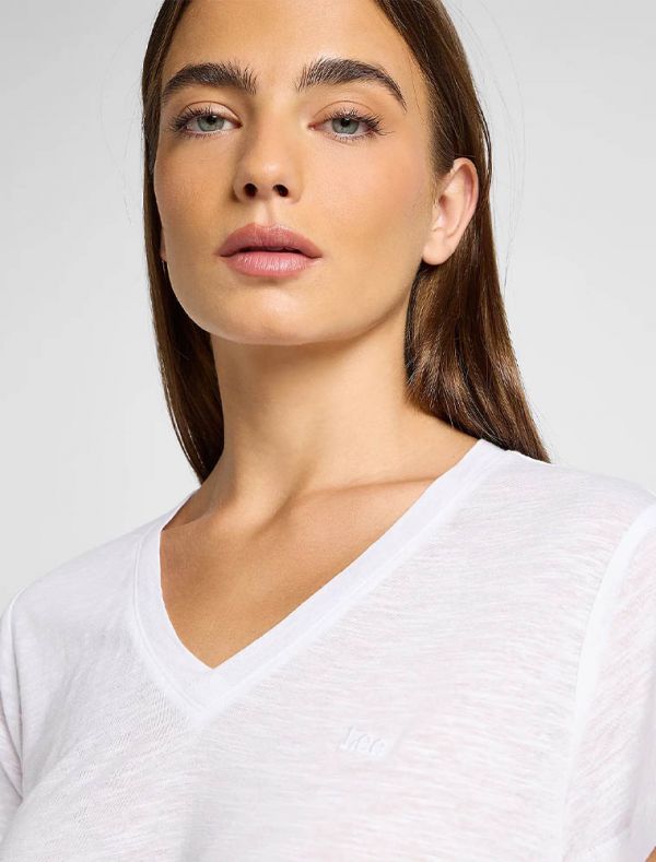 T-shirt manica corta Lee - bright white