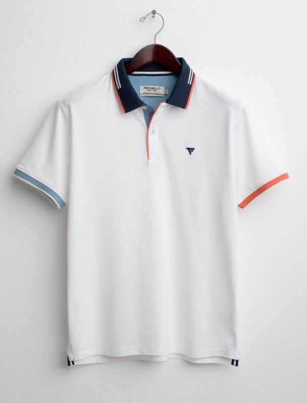 Polo manica corta Fred Mello - white