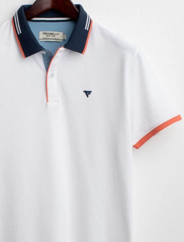 Polo manica corta Fred Mello - white