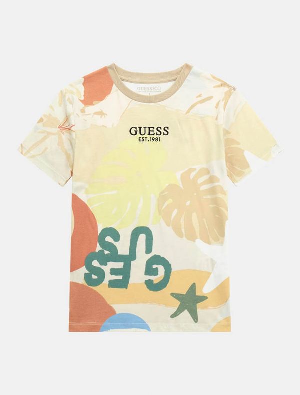 T-shirt manica corta Guess - bianco beige