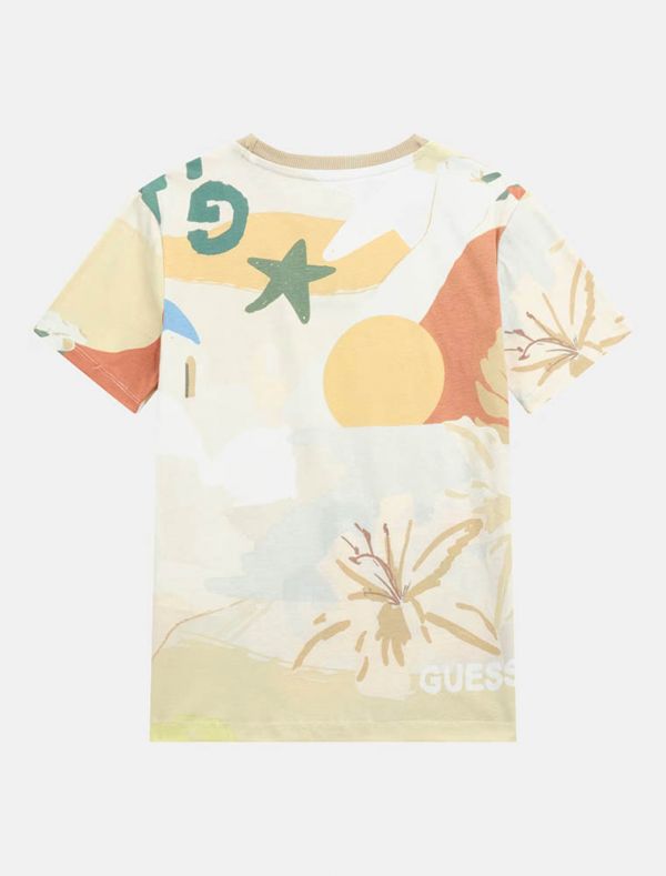 T-shirt manica corta Guess - bianco beige