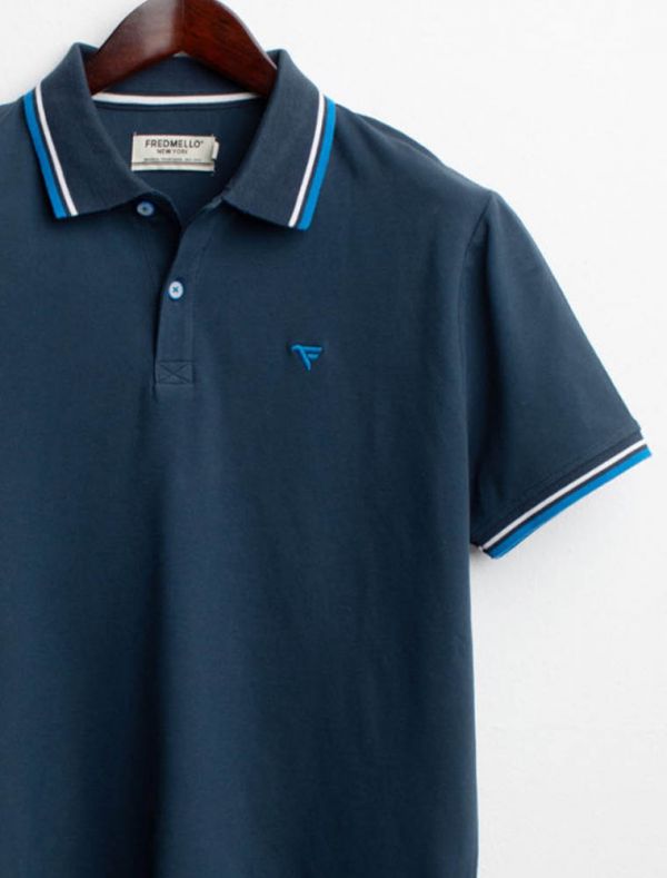 Polo manica corta Fred Mello - blue