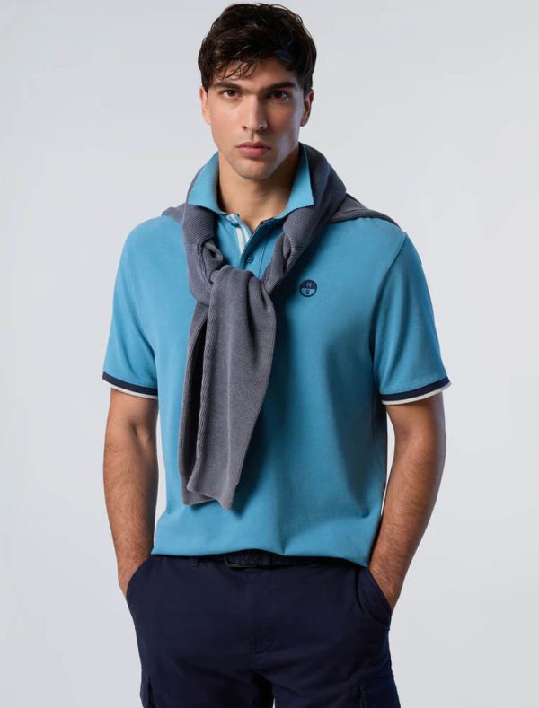 Polo manica corta North Sails - azzurro