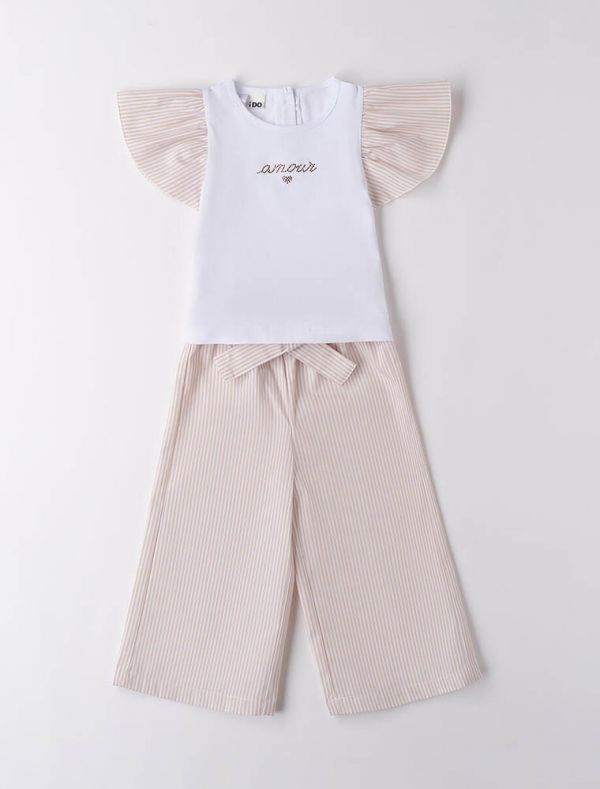 Completo maglia e pantalone I Do - beige