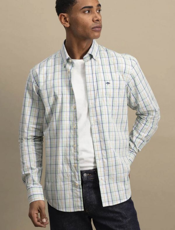 Camicia manica lunga casual Fynch-hatton - quadro verde