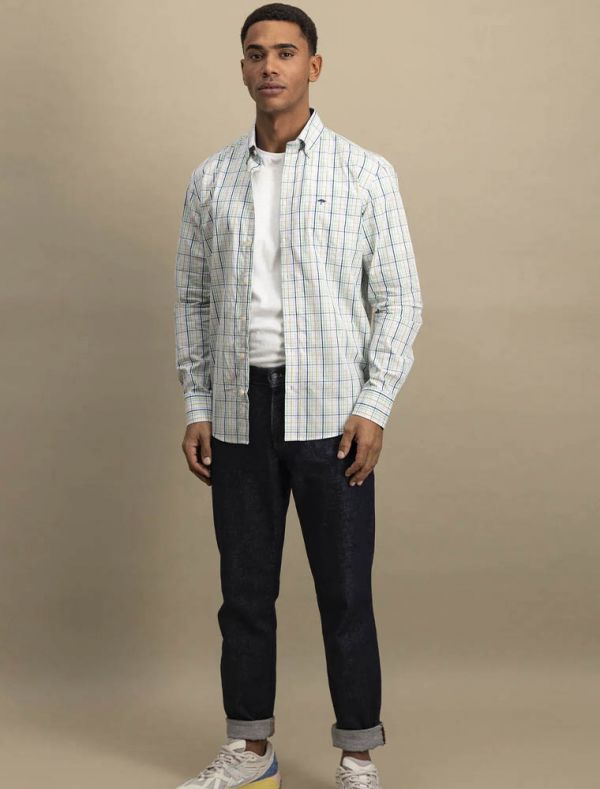 Camicia manica lunga casual Fynch-hatton - quadro verde