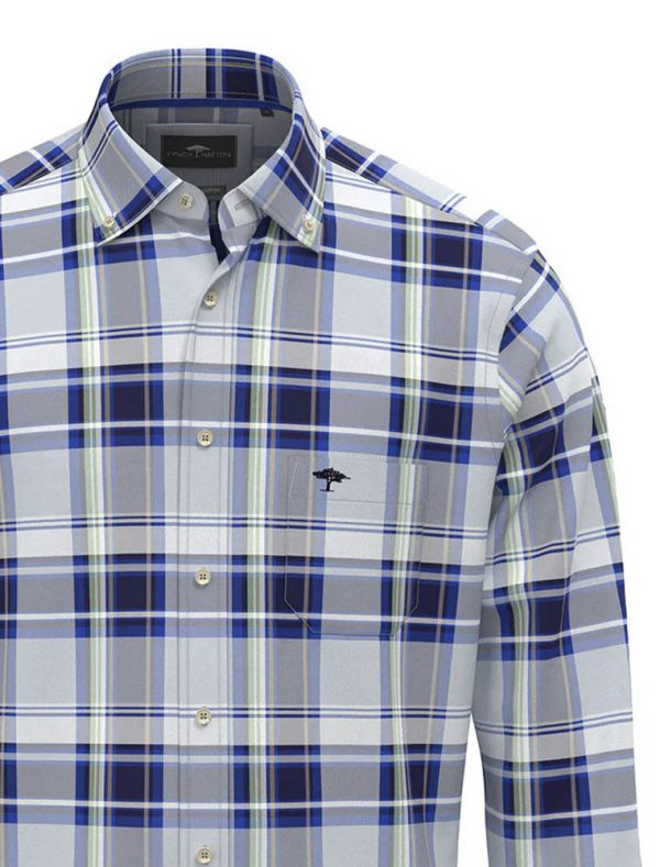 Camicia manica lunga casual Fynch-hatton - quadro blu