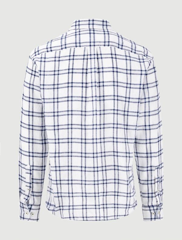 Camicia manica lunga casual Fynch-hatton - quadro bianco