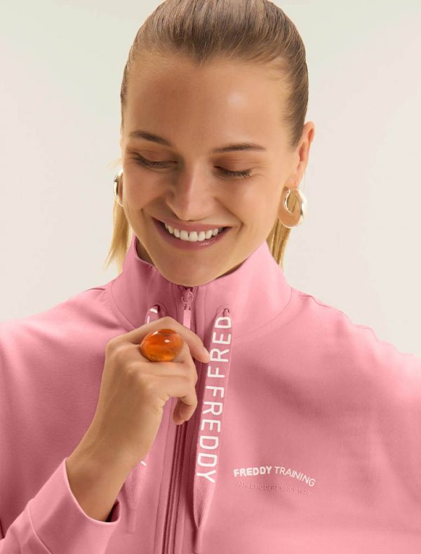 Felpa sportiva aperta Freddy - rosa