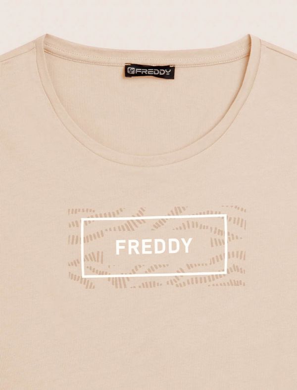 T-shirt manica corta sportiva Freddy - crema