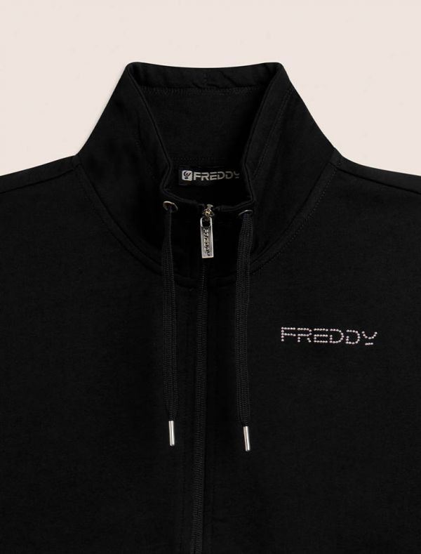 Felpa sportiva aperta Freddy - nero