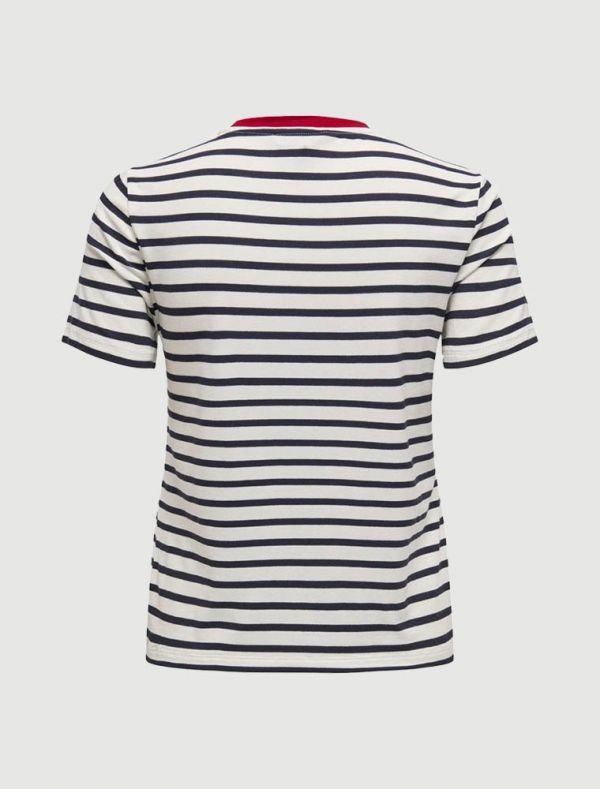 T-shirt manica corta Only - bianco blu ciliegia