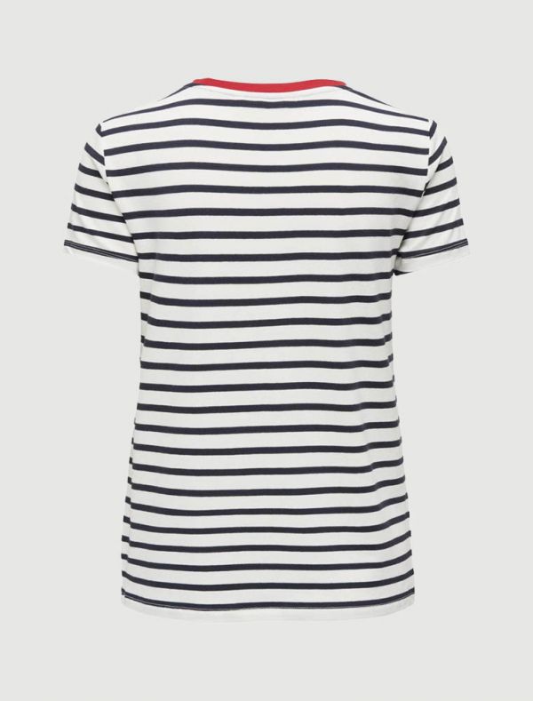 T-shirt manica corta Only - bianco blu cuore