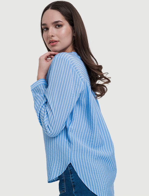 Camicia manica lunga giovane Jdy - azzurro bianco
