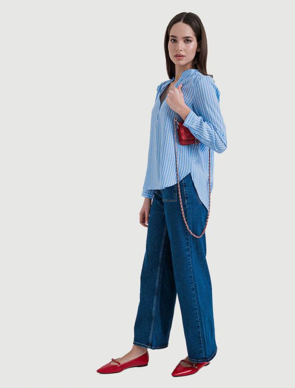 Camicia manica lunga giovane Jdy - azzurro bianco