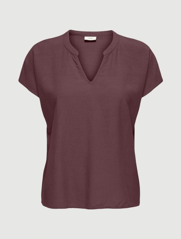 Camicia manica corta Jdy - melanzana