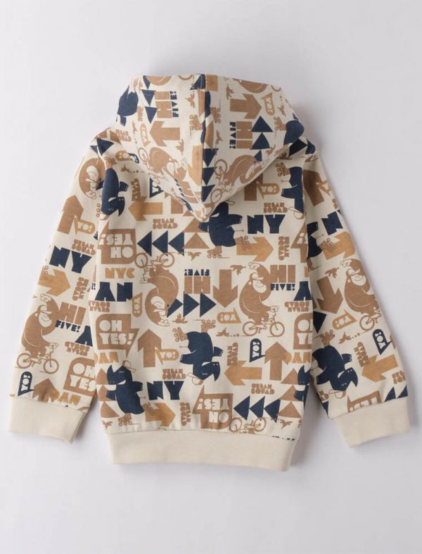Maglia in felpa aperta I Do - ecru navy