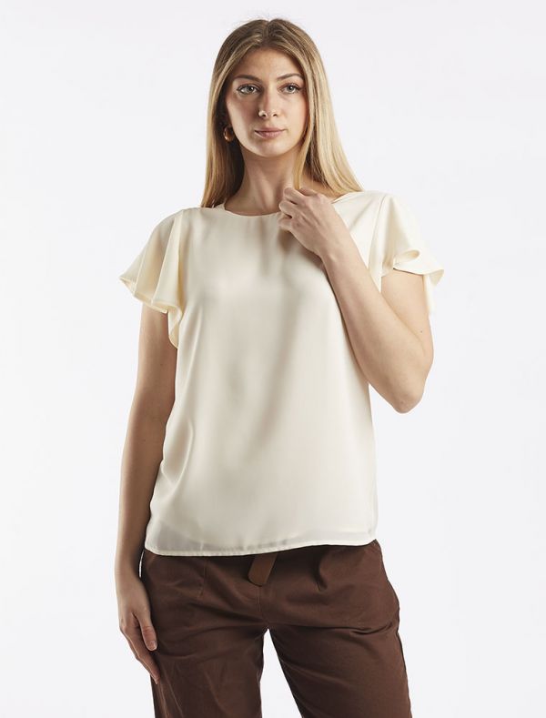 Camicia manica corta Artigli - panna