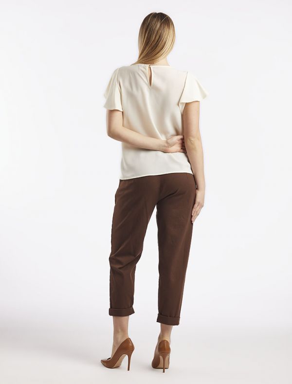 Camicia manica corta Artigli - panna
