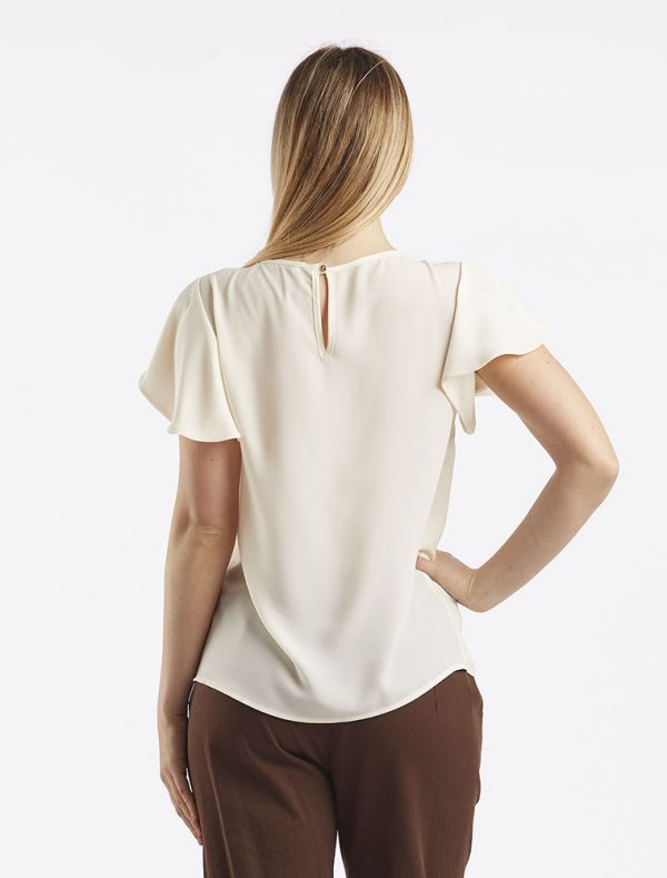 Camicia manica corta Artigli - panna