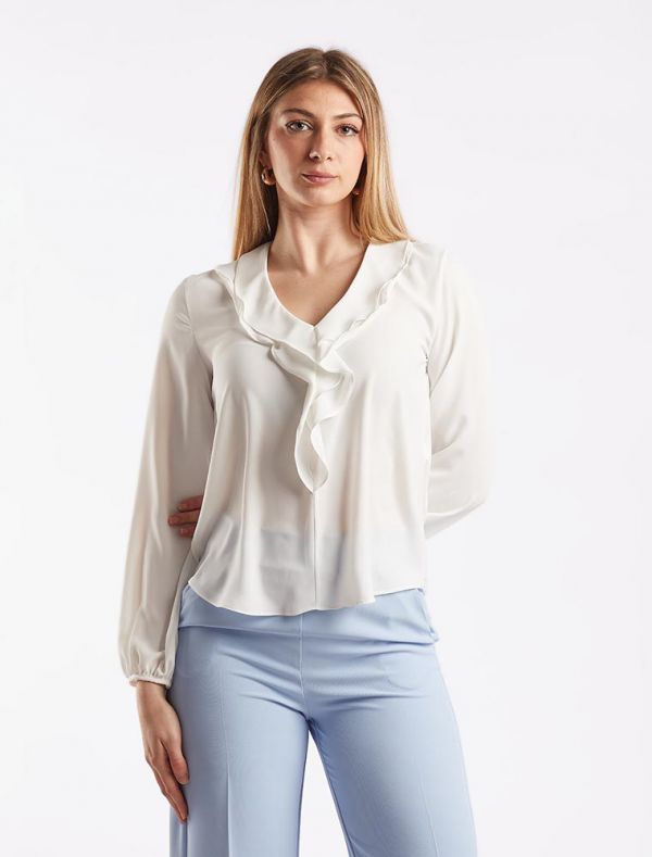 Camicia manica lunga giovane Artigli - panna