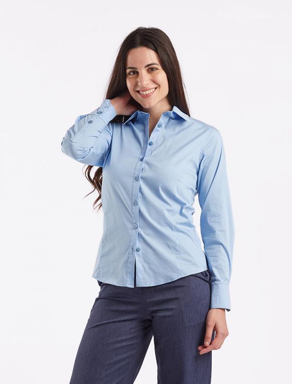 Camicia manica lunga giovane Artigli - celeste