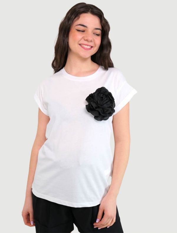 T-shirt manica corta Artigli - bianco nero