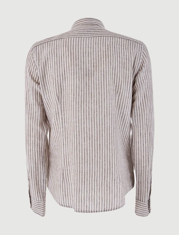 Camicia manica lunga Yes Zee - beige marrone
