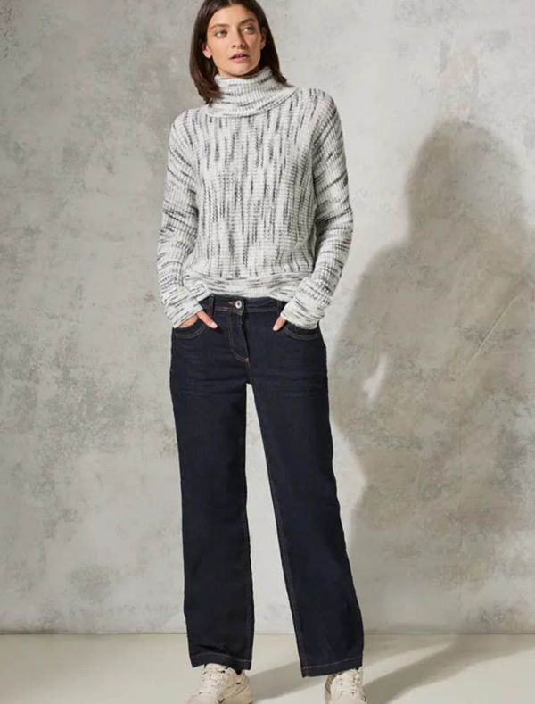 Dolcevita in maglia - grigio bianco