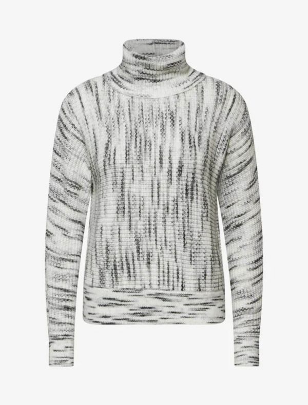 Dolcevita in maglia - grigio bianco