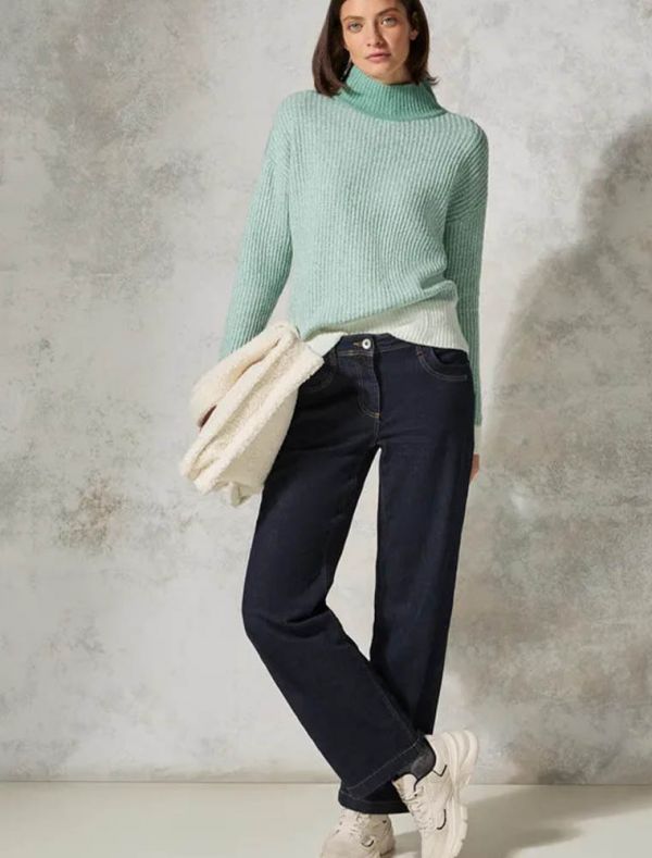 Maglione con collo alto - verde