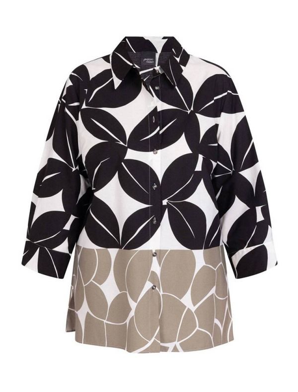 Camicia manica lunga curvy Persona - nero marrone